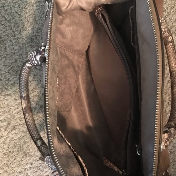 Authentic Michael Kors Suede and Snakeskin Satchel - Picture 7 of 10